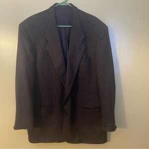 Vtg tallia uomo Black/Brown Houndstooth Wool Jacket Tailored For Levys Nashville